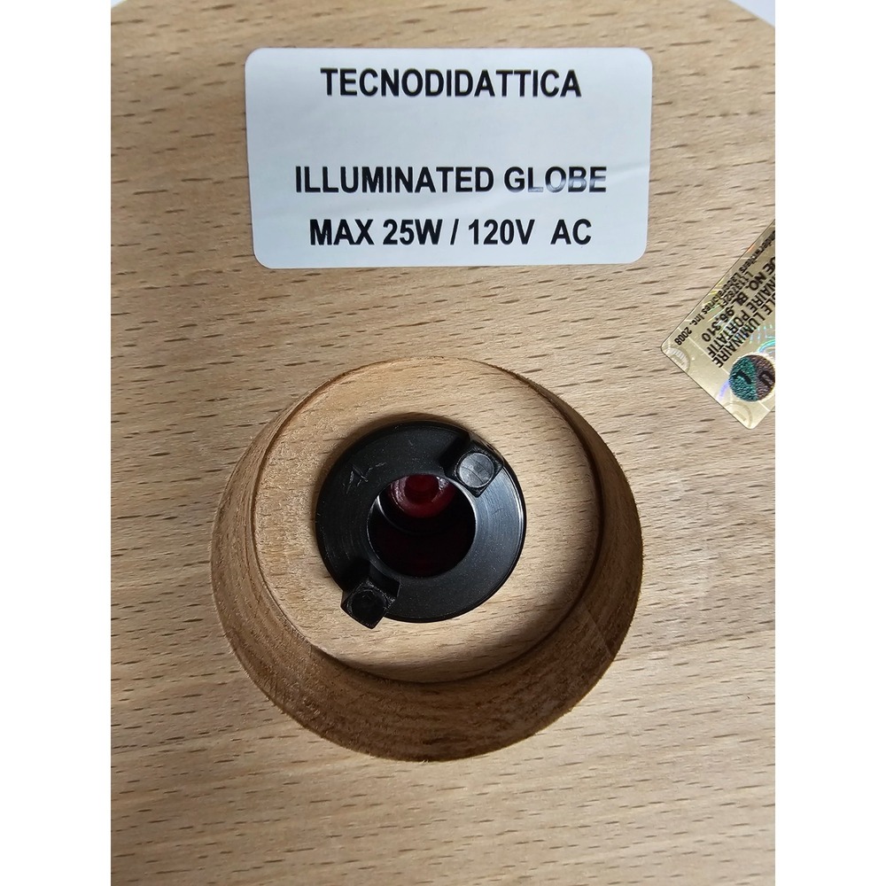 Illuminated Tabletop Globe with Color-Coded Topography‎ and Sturdy Wooden Base - Picture 7 of 10